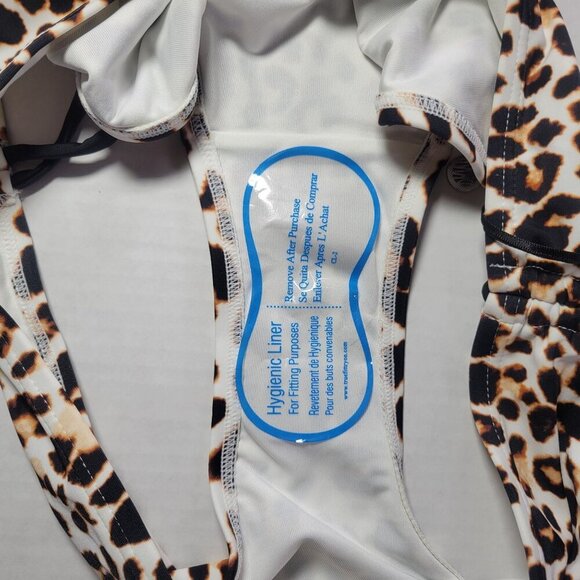 DKNY Women Leopard Print Hipster Bikini Bottom With Side Strings Size XL - Picture 5 of 5